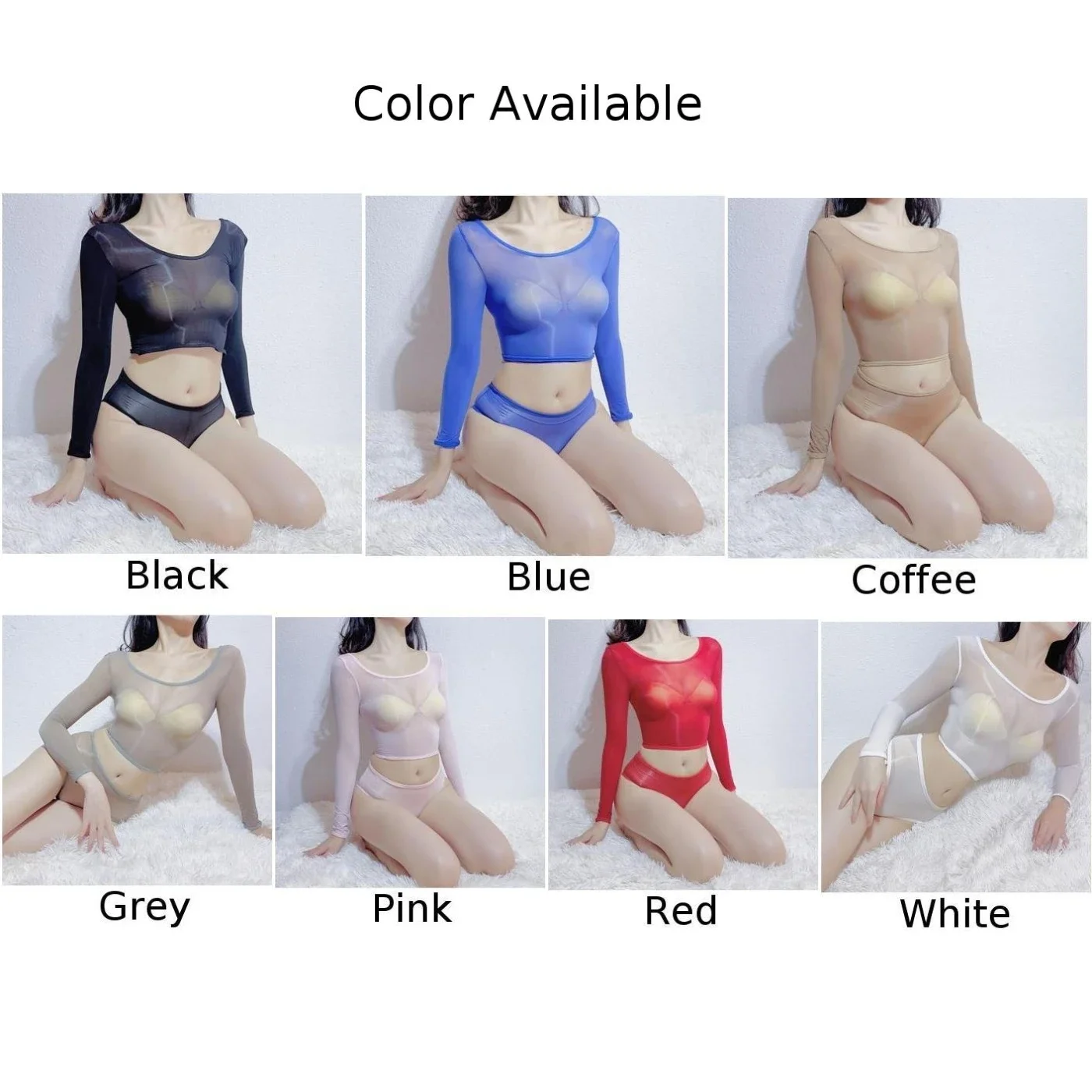 Женский комплект нижнего белья с маслянистой перспективой прозрачная