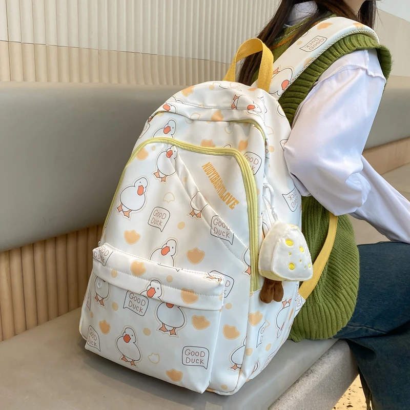 

JOYPESSIE New Fashion Ladies Travel Backpack Kawaii Printing Mochila for College Laptop Bag High school Cute Bookbag Waterproof