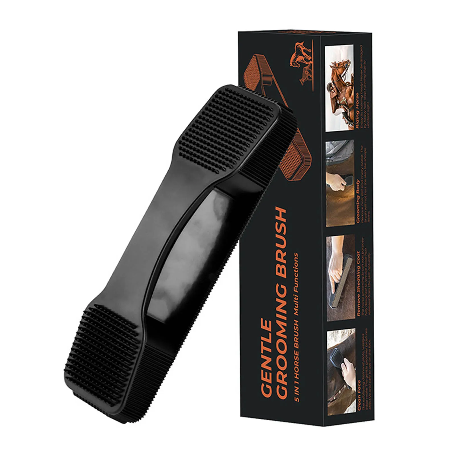 

5 In 1 Horses Hair Removal Massage Brush For Horses Grooming Shedding Hair Dirt Mud Tool Neat Pet Comb Hair Brush Supplies