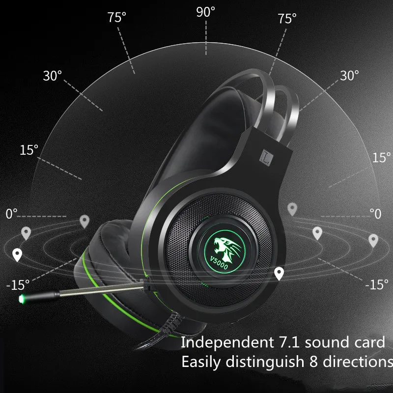 Shield V5000 Game Headset PUBG Computer Desktop Light-Emitting Cross-Border | Электроника