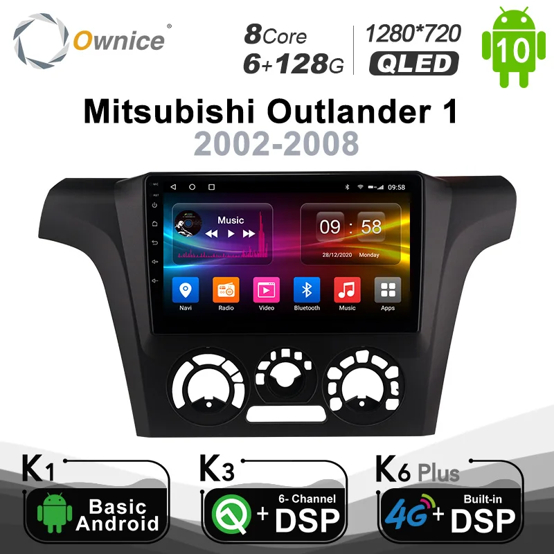 

6G + 128G Ownice Android 10,0 автомобильное радио GPS для Mitsubishi Outlander 1 2002 - 2008 Navi Setreo System 4G LTE SPDIF 1280*720