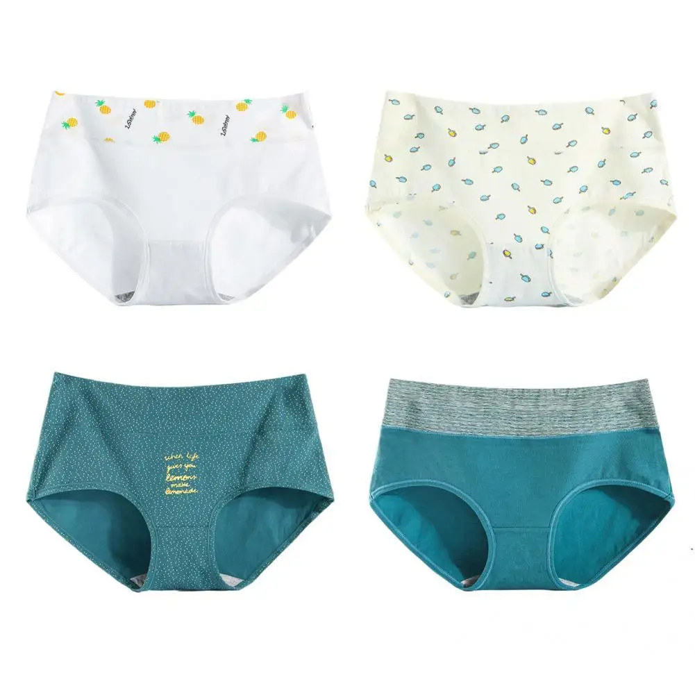 

4Pcs/Set Chic Sweat Absorbing Briefs Lady Briefs Tummy Control Quick Drying