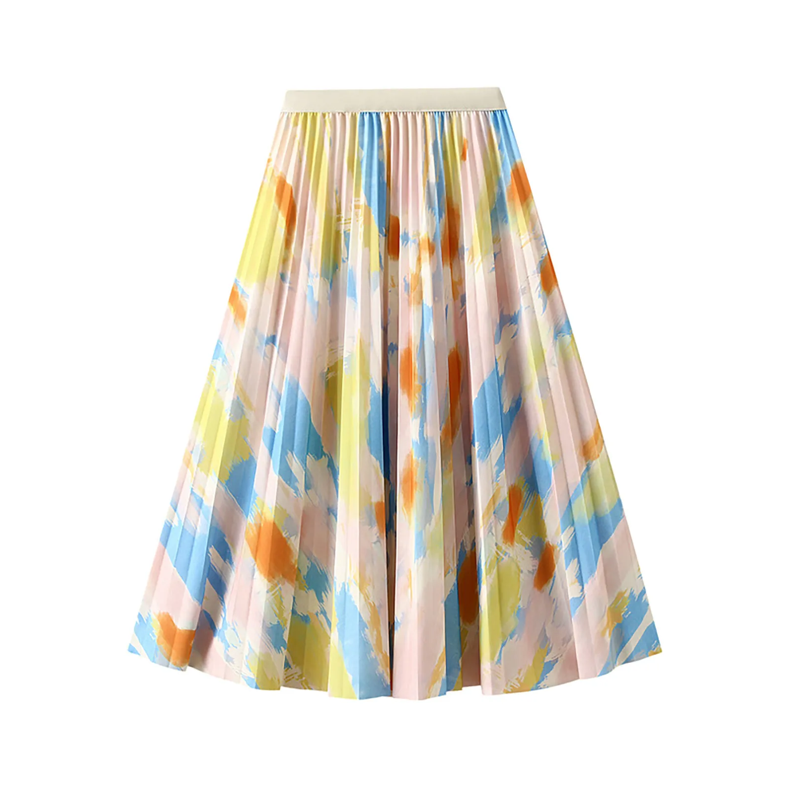 

Colorful Printed Pleated Skirt For Women High Waisted A Line Midi Skirt With A Flowy Silhouette Skirt Skirt And Top Set