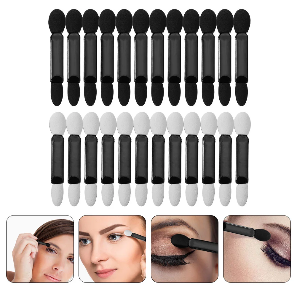 

Brush Makeup Eyeshadow Eye Shadow Double Women Cotton Up Make Applicator Head Lip Sponge Tool Portable Female Face Ended Headed