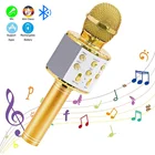 WS858 беспроводной микрофон Koraoke, домашвечерние, портативный ручной микрофон, динамик, коннектор, Bluetooth микрофон для смартфона