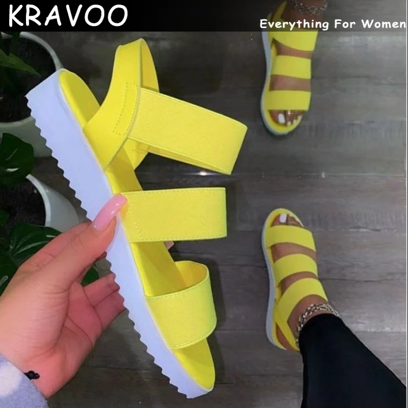 

Повседневные толстые тапочки KRAVOO, женская обувь, комфортные женские сандалии, новые модные пляжные тапочки для женщин 2023