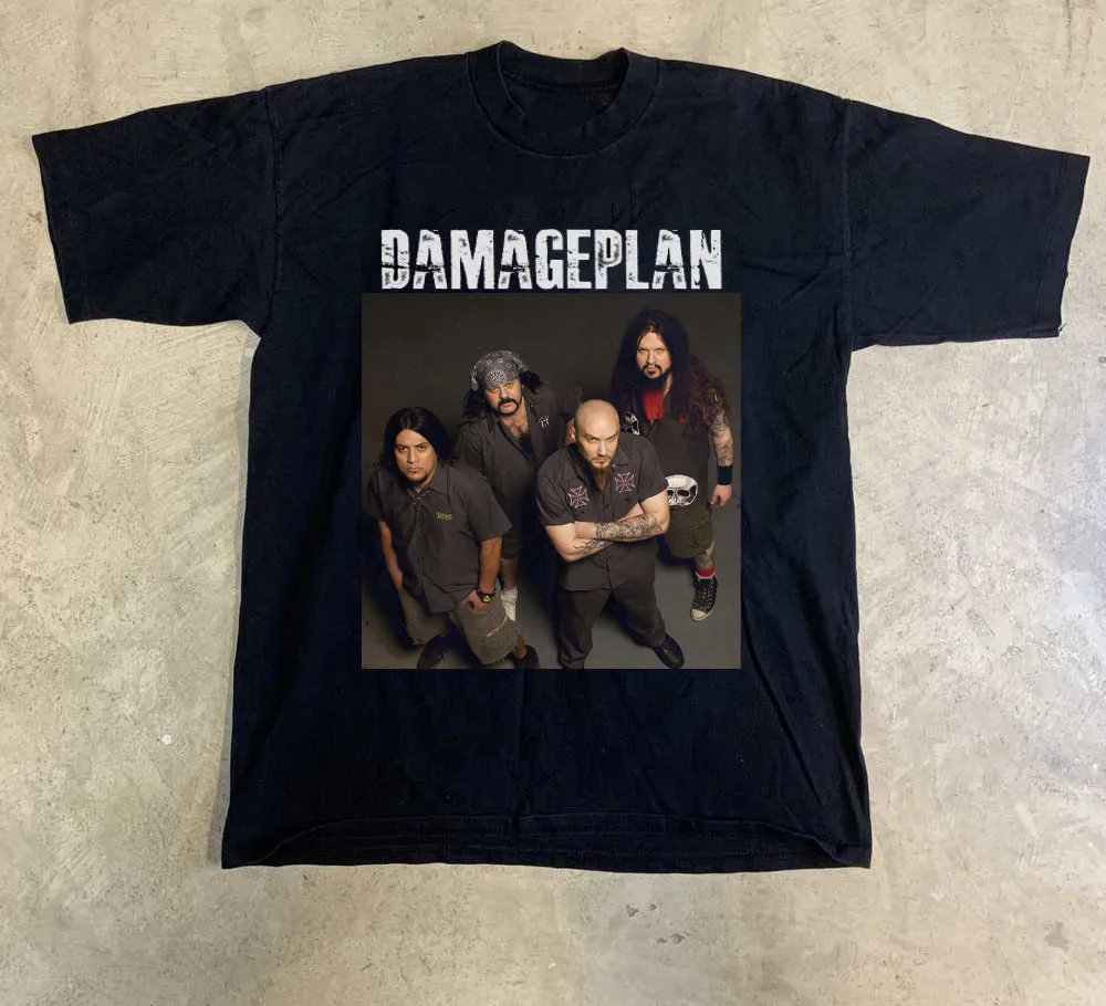 Черная футболка для членов группы Damageplan все размеры S 5XL