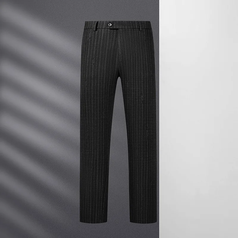 Новое поступление модный большой весенне-осенний мужской костюм в полоску