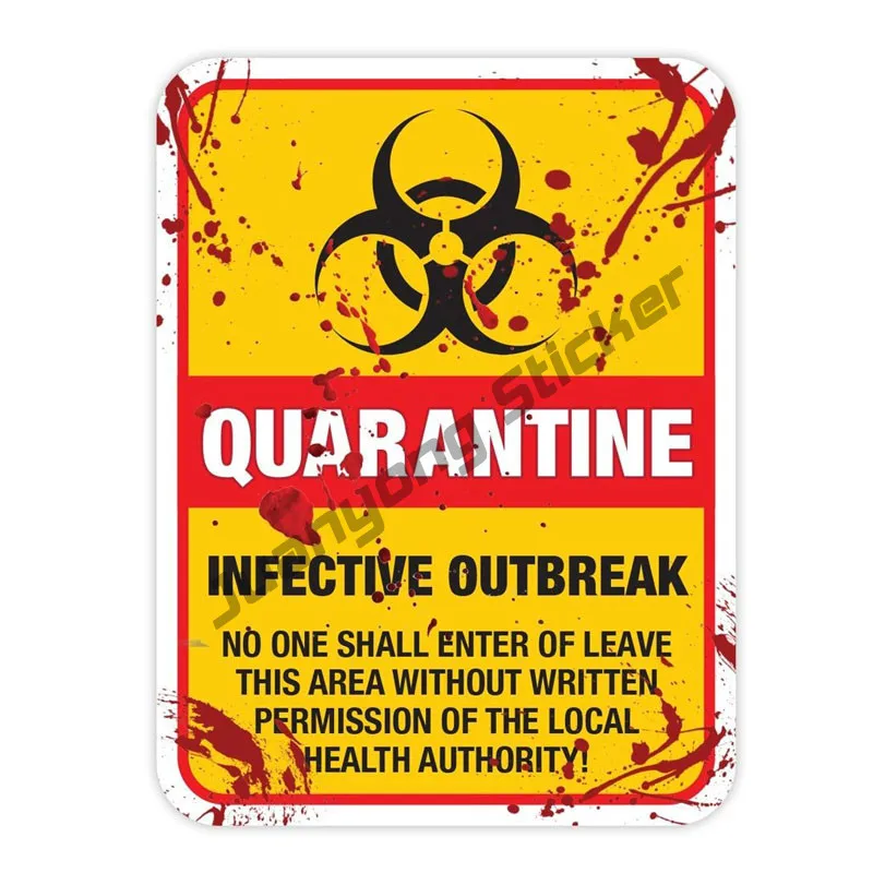

Creative ZOMBIE Warning Quarantine Infected Area Caution Car Sticker Bumper Window Motorcycle Decal Accessories KK16*12cm