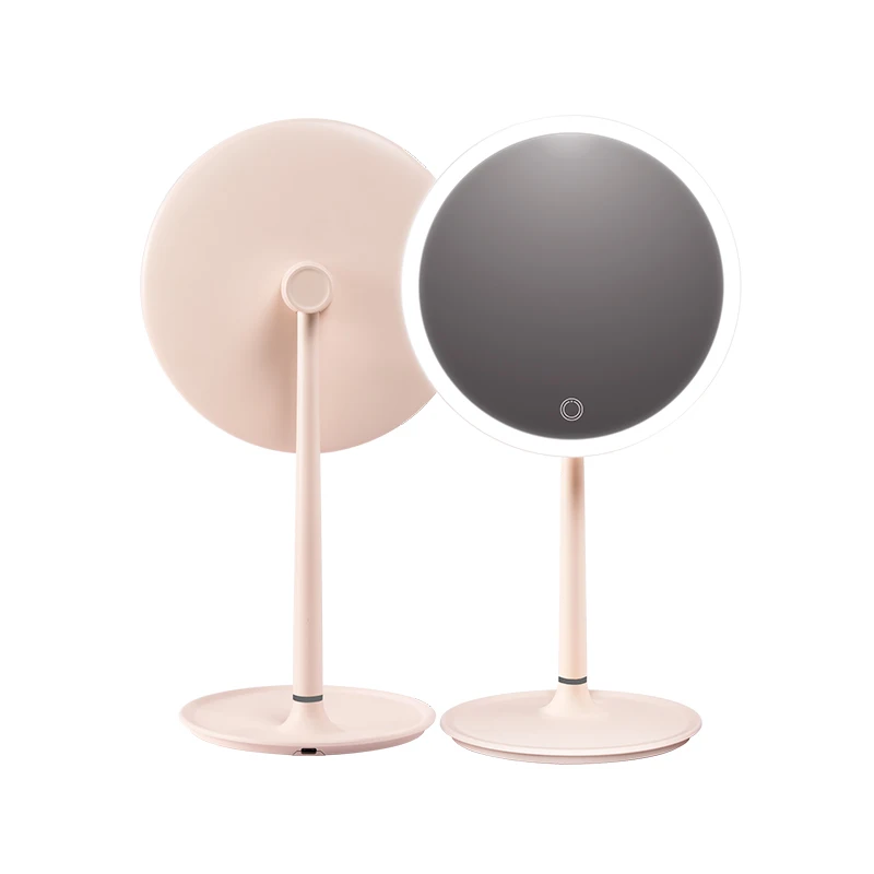 

Yy Makeup Mirror Desktop Desktop Mirror Ins Led Luminous Smart Mirror with Light