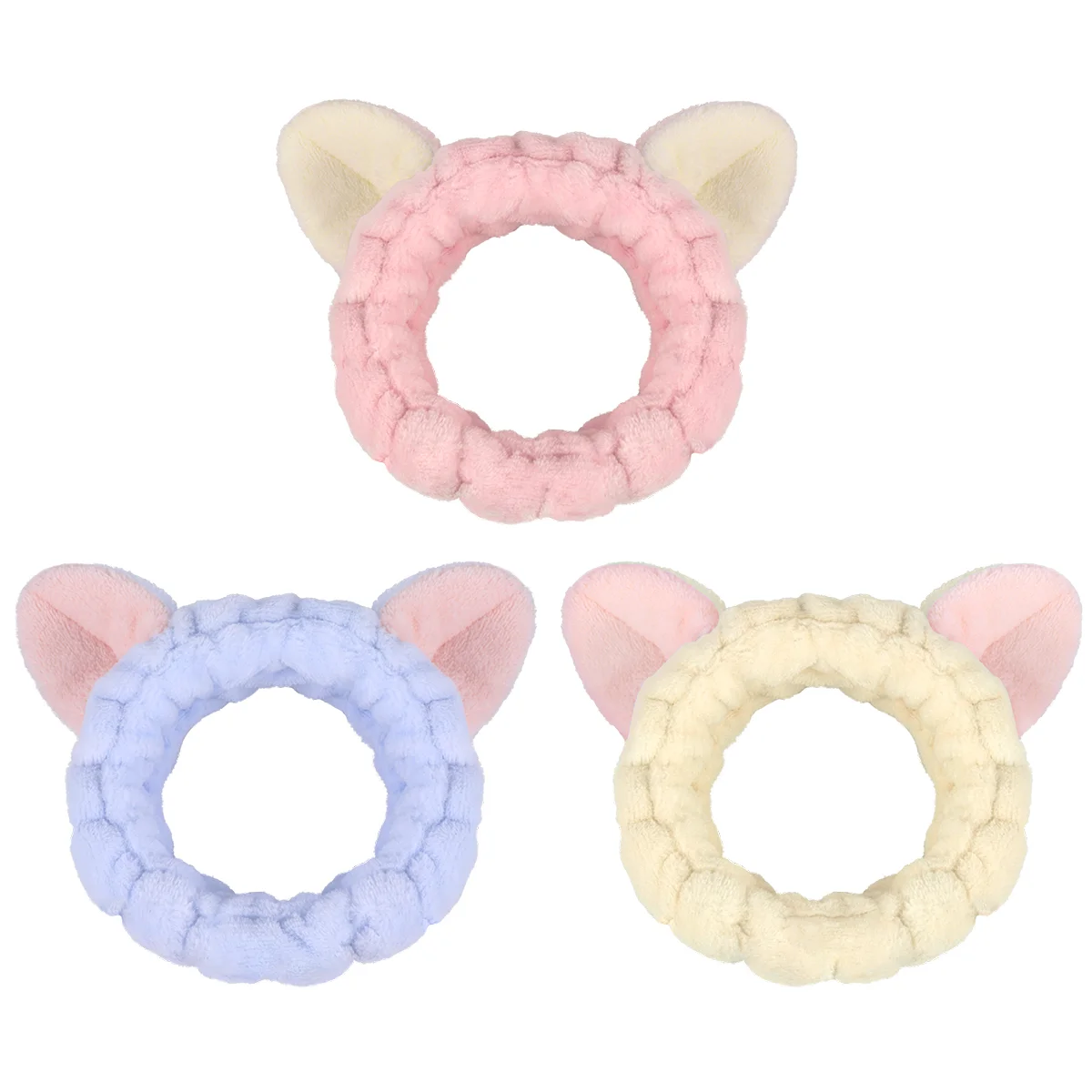 

Frcolor 3pcs Cotton Makeup Headband Comfortable Elastic Hair Accessories (Random Style)