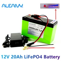 new power display 12v 20ah lifepo4 lithium battery pack is suitable for solar energy and electric vehicle battery12v 3a charger