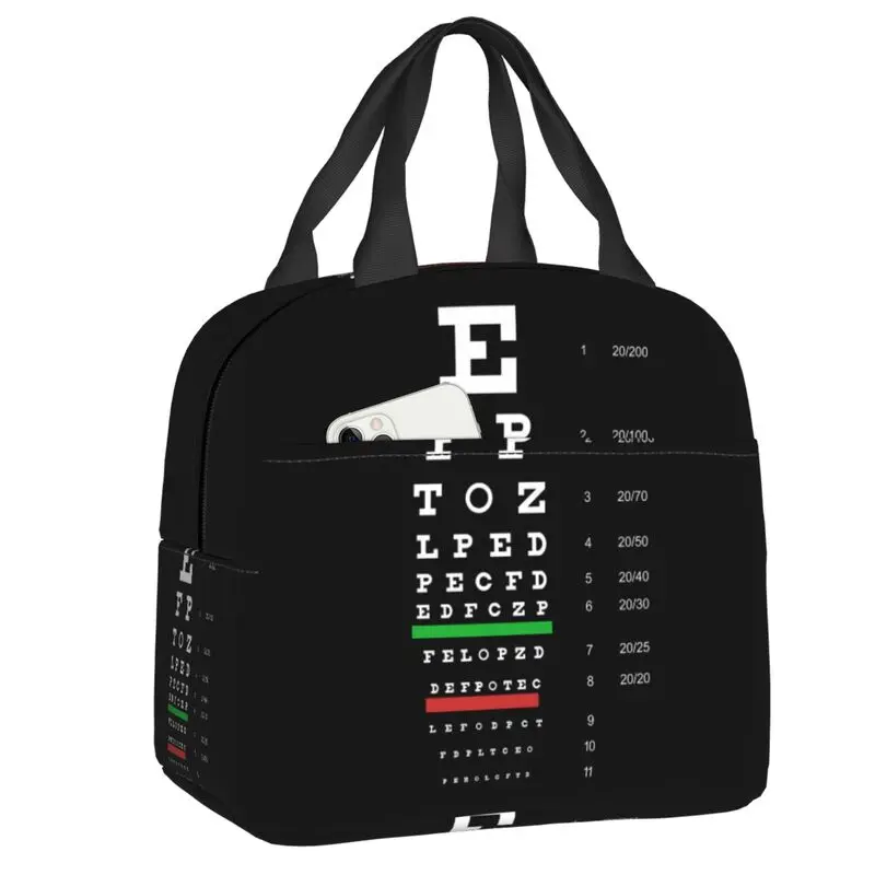 Изолированный ланч-бокс Snellen Eye Chart для женщин теплый холодильник термосумка