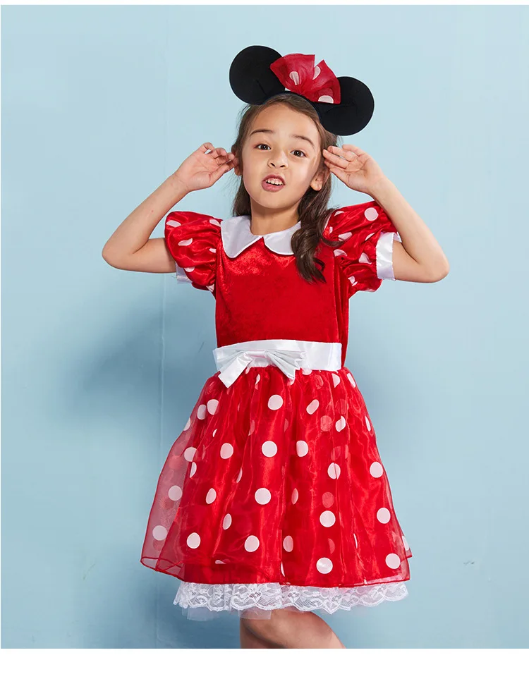 Дешевый детский милый костюм мышки с микрофоном для девочек Хэллоуина нарядное