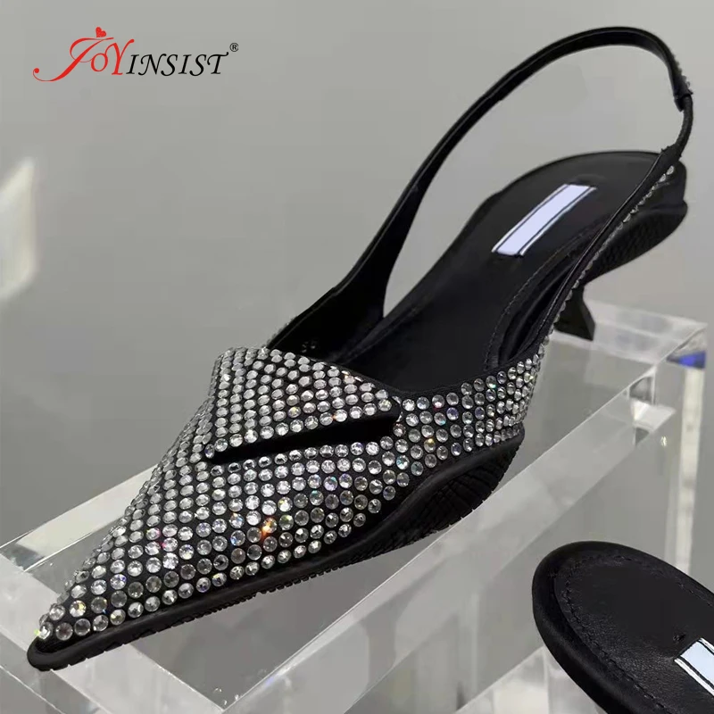 

Женские сандалии на каблуках, дизайнерские сандалии с имитацией кристаллов, 2022