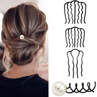 1pcs spiral hairpin pearl simple girls wedding spiral diy hair styling bun clip tools twist barrette hair accessories women gift