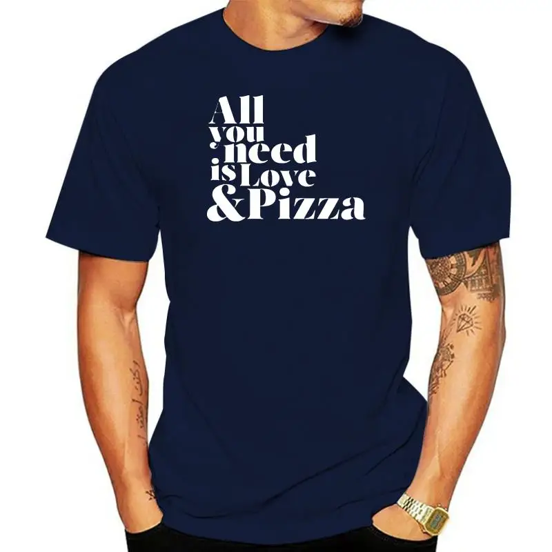 

LOVE AND PIZZA MEN S GRAPHIC PRINTED T-SHIRT