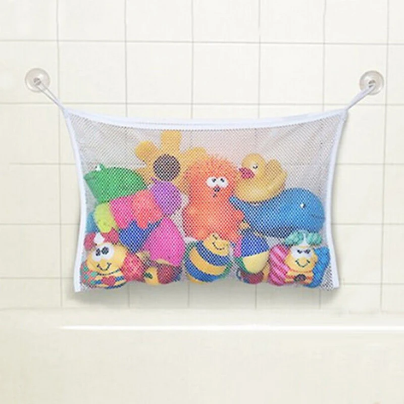 Baby Bathroom Mesh Bag Sucker Design For Bath Toys Babies Kids Storage Net Infant Bathing Hanging Convenient Storage Organizer