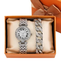 luxury wrist watches for women waterproof quartz fashion casual silver diamond bracelet set gift for women relogio feminino