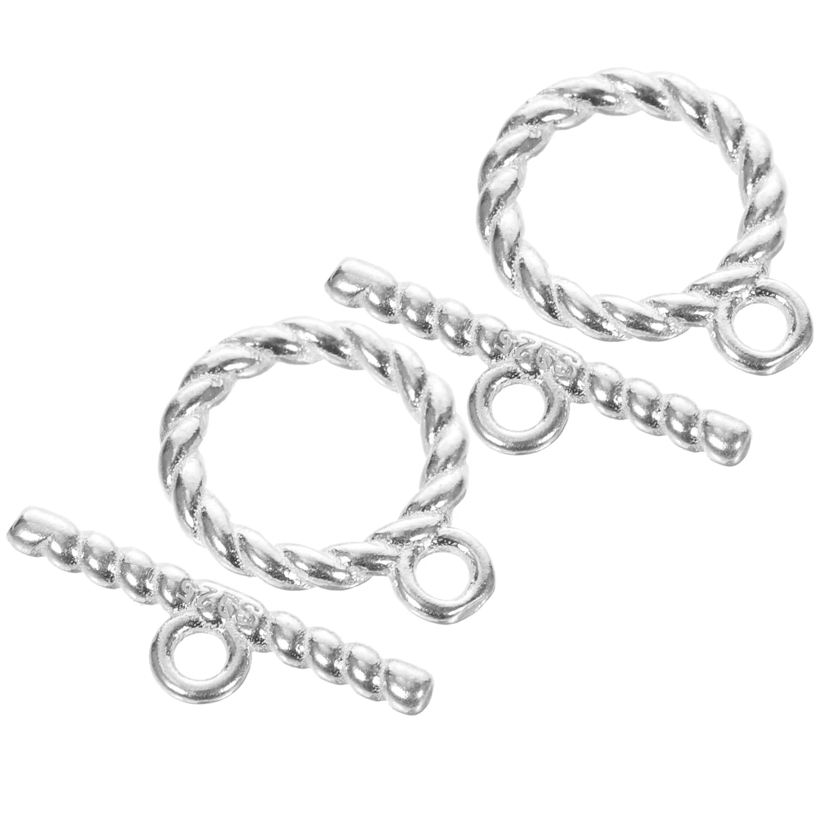 

2 Sets Bracelet Toggle Clasp Choker Connectors Silver Clasps Jewelry Necklace Buckles Making