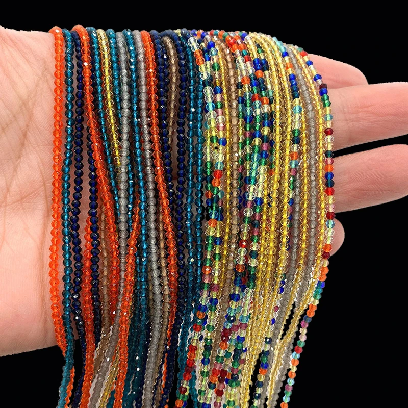 

2 Strand Facted Glass Beads for Jewelry Making Accessories Mixed Color Cut Beads for DIY Bracelets Supplies 2mm 3mm Wholesale