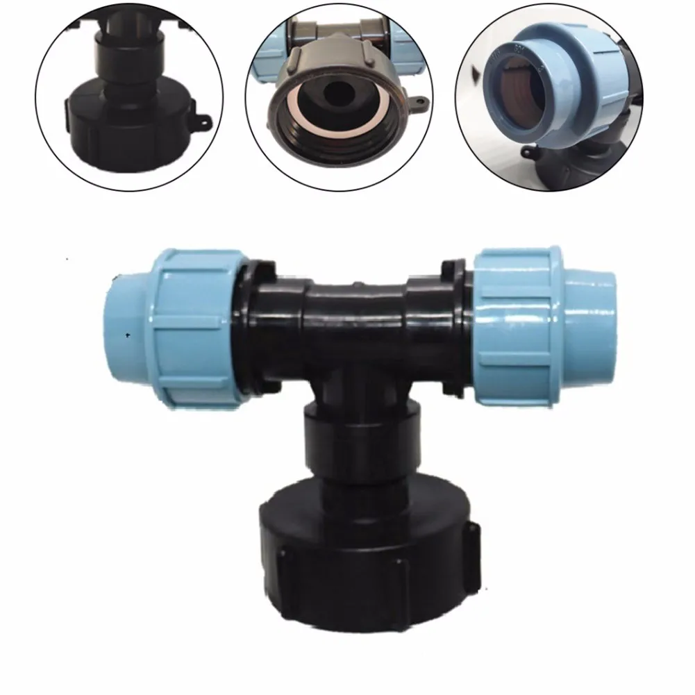 

Durable New Practical Water Tank Adapter For 20/25/32mm Garden Hose IBC Adapter Tap Three-way Outlet Water Pipe