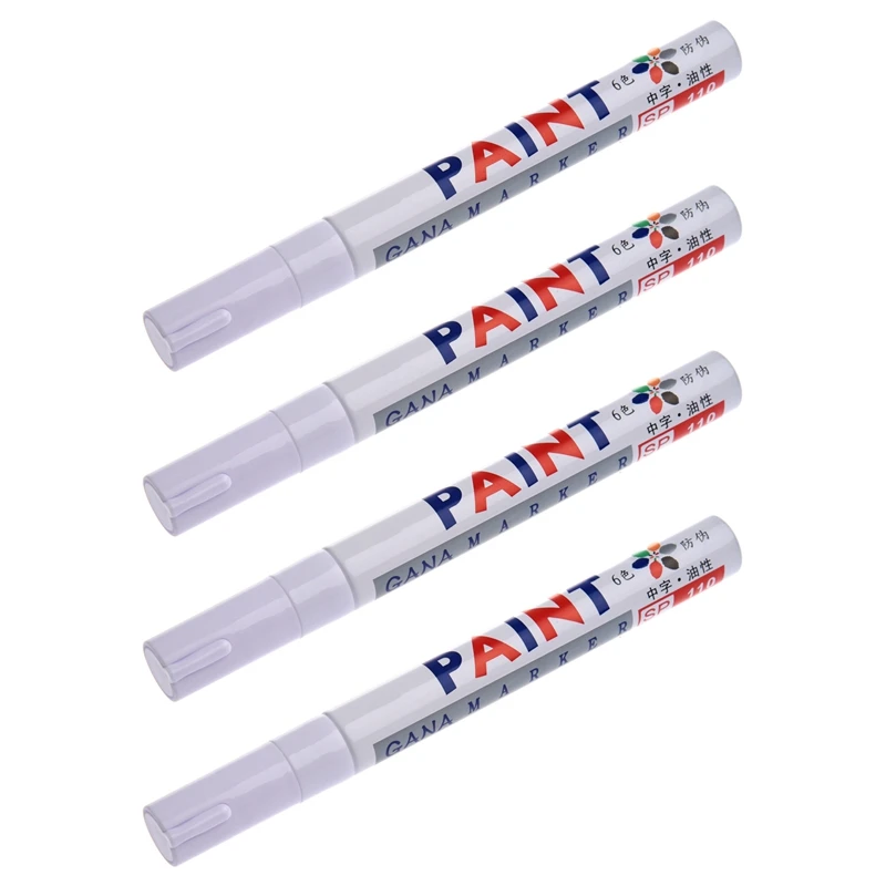 

4X Permanent Car Tire Metal Paint Pen Marker White