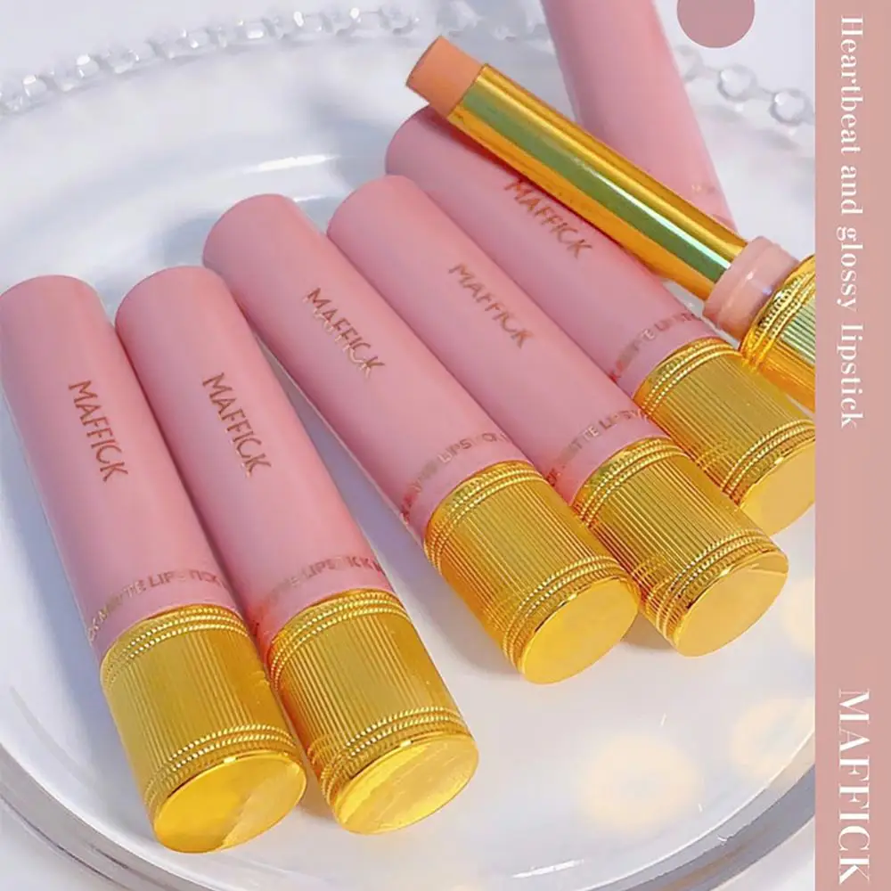 

Pink Gold Lip Stick Retro Velvet Matte Lipstick Long Lasting Moisturizing Sexy Red Lip Tint Nude Lipsticks Women Cosmetic 5color