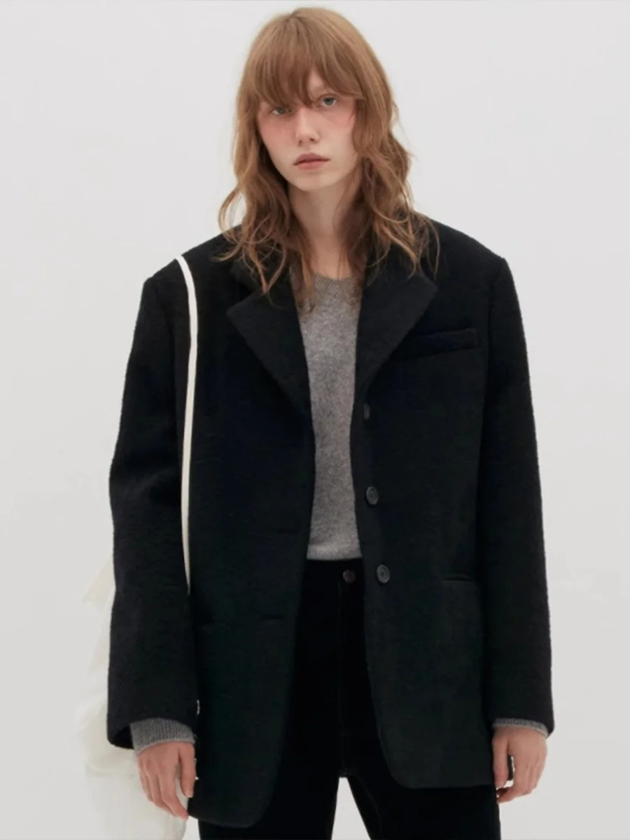 Низкое классическое шерстяное пальто для женщин 2024 осень и зима новый дизайн