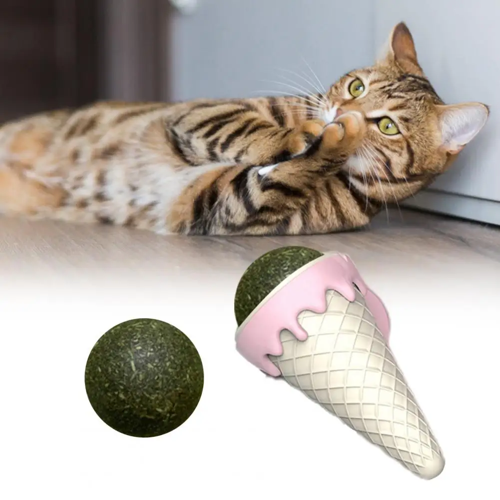 

Pussy Licking Toy Dust Cover Natural Materials Spin Lollipop Increase Appetite Professional Catnip Wall Ball Cat Toy for Pet