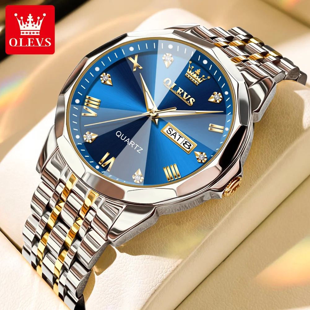 

TAXAU Luxury Brand Watch For Men Business Man Watches Rhombus Mirror Original Quartz Wristwatch Stainless Steel Waterproof Clock