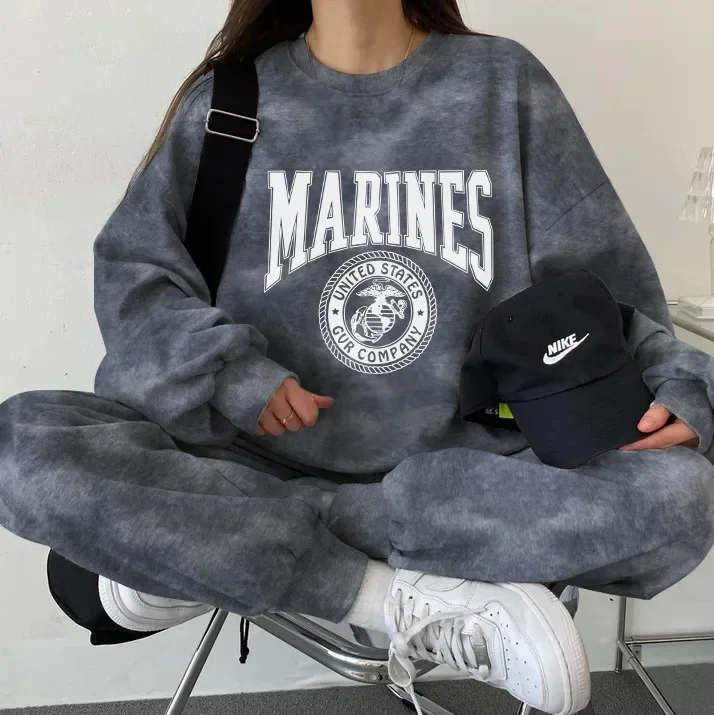 Повседневная спортивная одежда женская свободная утягивающая толстовка с