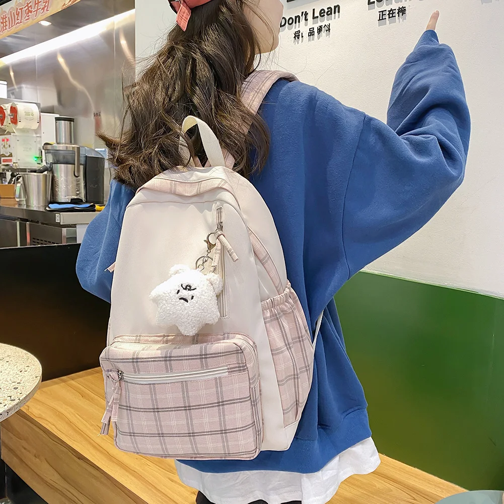 

Модный студенческий женский рюкзак для девочек с подвеской в виде злого морского звезды, повседневная школьная сумка для подростков, милый ...