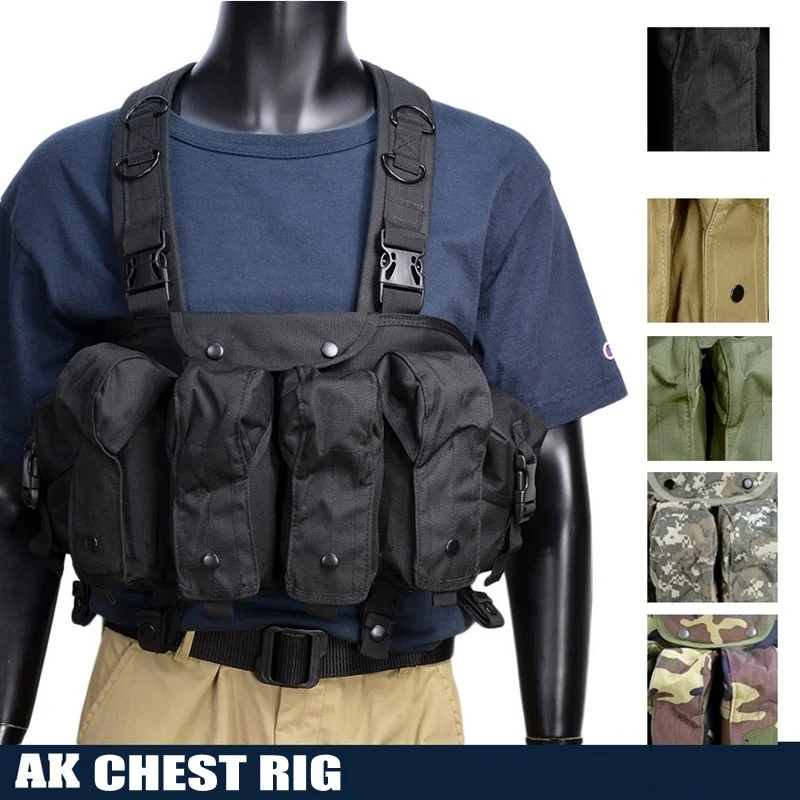 

Tactical Chest Rig AK 47 Magazine Carrier Camouflage Airsoft Military Combat Paintball Hunting Assault Vest