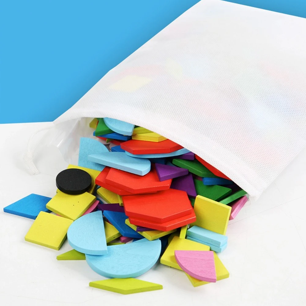 

Building Blocks Puzzle Not Easy To Fade Exercise Cognitive Ability Tangram 1 Set Solid Wood Puzzle Toys Wooden Building Blocks