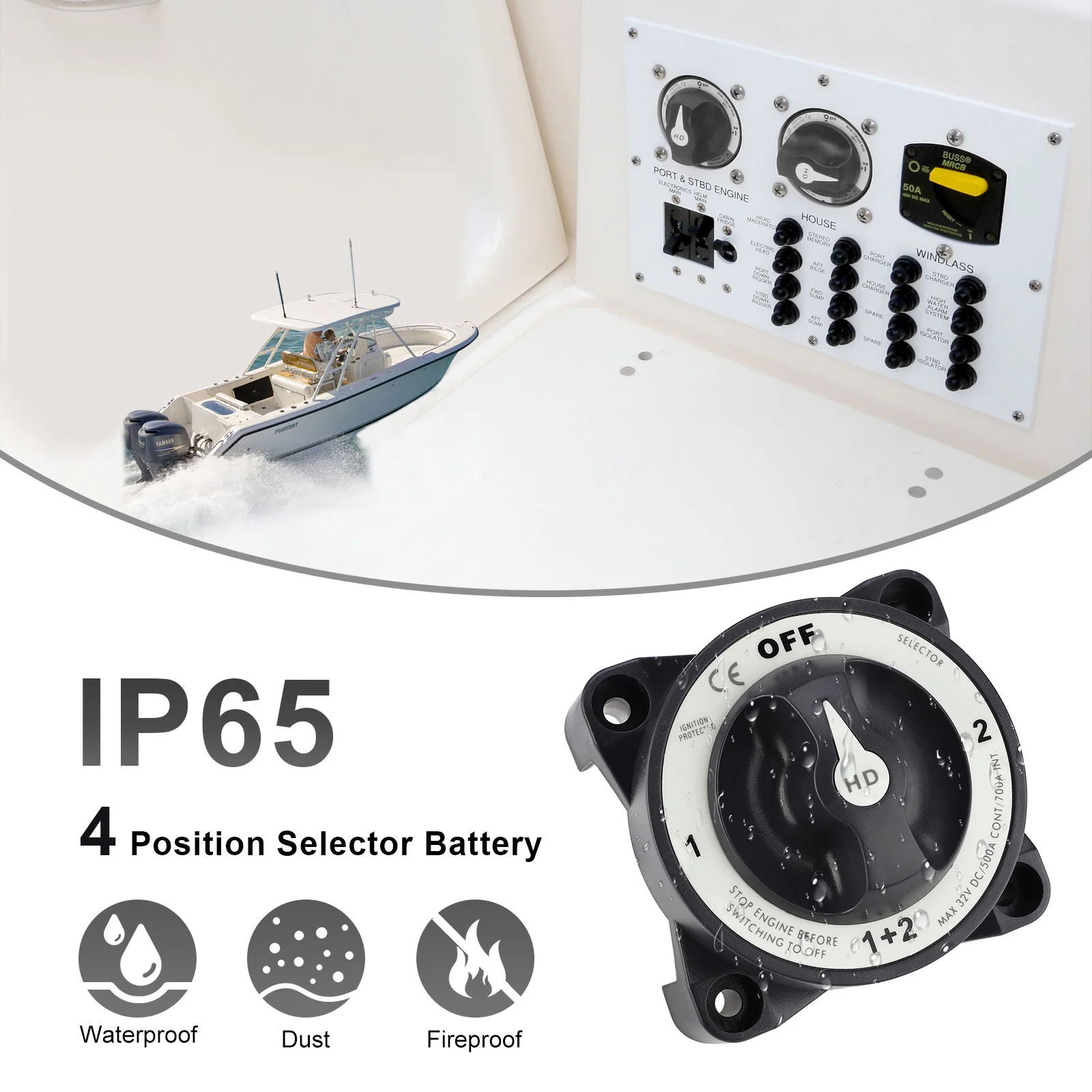 Аккумуляторный выключатель 500A 32 В HD-серия 4 позиционирования сверхмощный