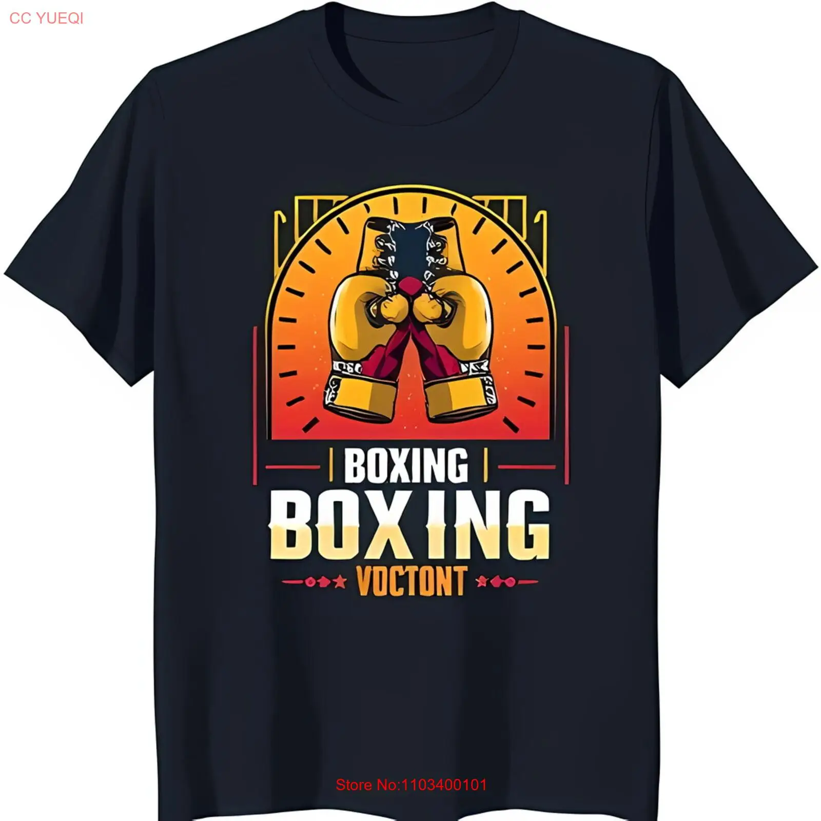 Мужская черная футболка с жирными боксерскими перчатками графическим и ярким