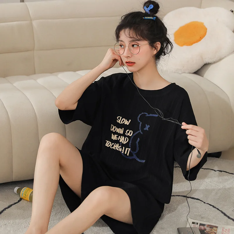 Pajamas for Women's Summer Cotton Thin Section Korean Version of The Printing Short-sleeved Shorts Home Service Two-piece Suit