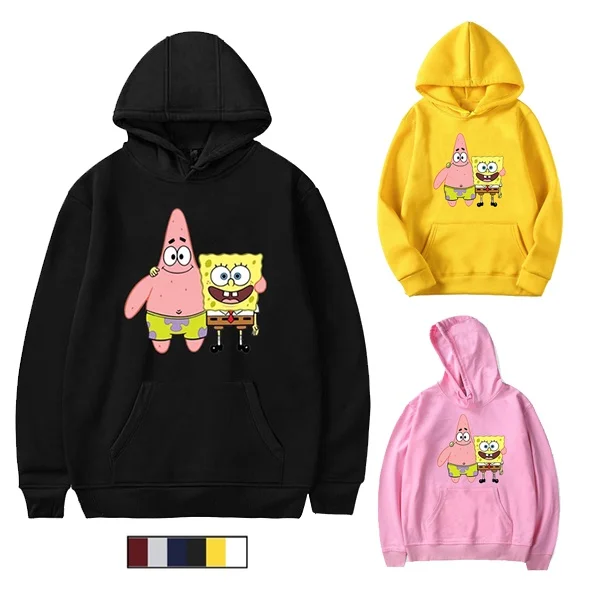 

Anime Bob-SquarePants Fashion Cute Sponge Printing Hoodies Unisex Casual Bff Long Sleeve Friends Sweatshirts
