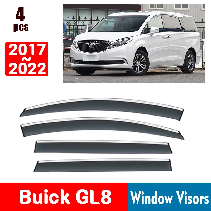 FOR Buick GL8 2017-2022 Window Visors Rain Guard Windows Rain Cover Deflector Awning Shield Vent Guard Shade Cover Trim