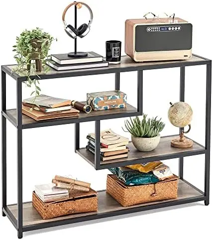 

Table, 4-Tier Sofa Tables for Entryway, Narrow Tables with Open Storage Shelves, 39.3\u201D Console Tables for Entryway, Hallway