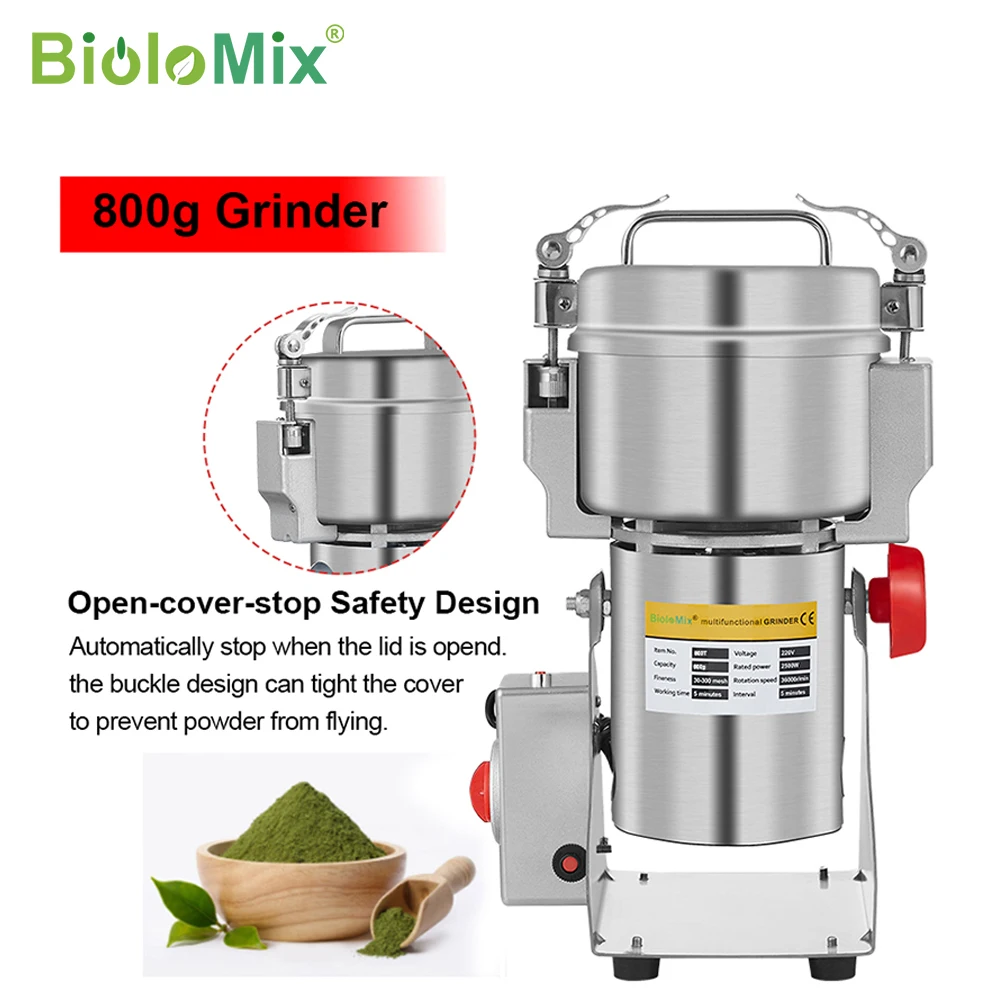

Coffart By BioloMix Big Capacity 800G Herb Grinder Coffee Machine Grain Spices Mill Medicine Wheat Mixer Dry Food Grinder