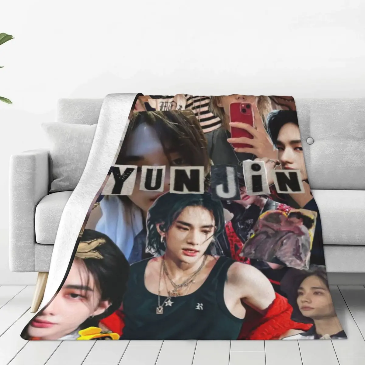 KPOP Hyunjin Одеяла для коллажа Теплые фланцевые одеяла Мягкое и удобное одеяло Одеяло