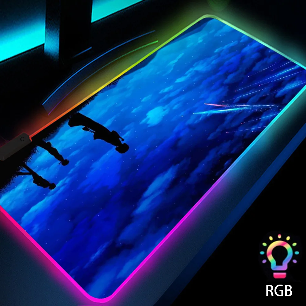 

Scenery Luminous Carpet Computer Accessories LED RGB Mouse Pad Desk Protector Gaming Offices Backlit 900X400 Cheapest Pc Deskmat