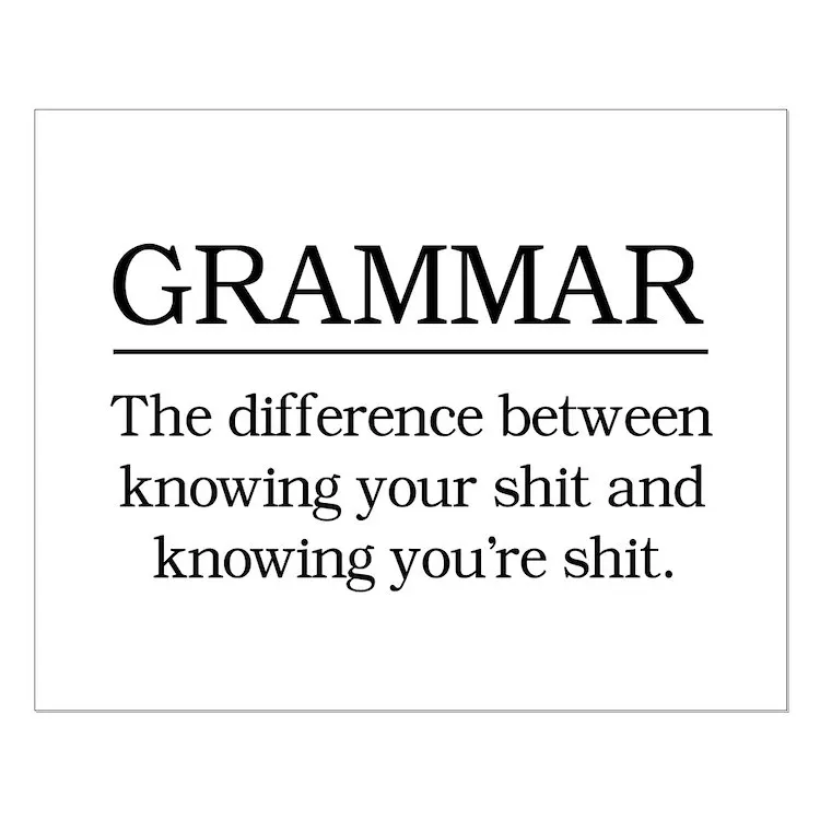 

Грамматика, знающая свое дерьмо, плакаты, Декор, современная настенная печать, комната, винтажный дом, искусственная живопись, смешная картина без рамки