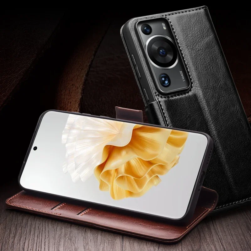 Чехол-книжка QIALINO из натуральной кожи для Huawei Ascend P60 чехол телефона ручной работы