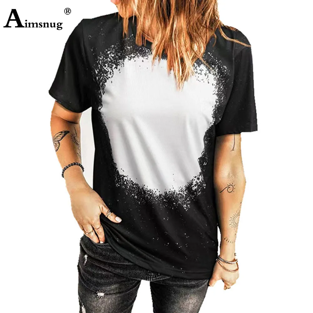 Aimsnug Oversized Ladies Fashion Colorblock Shirt Women Short Sleeve Top Streetwear 2022 Summer Casual Loose Tees Clothing Femme