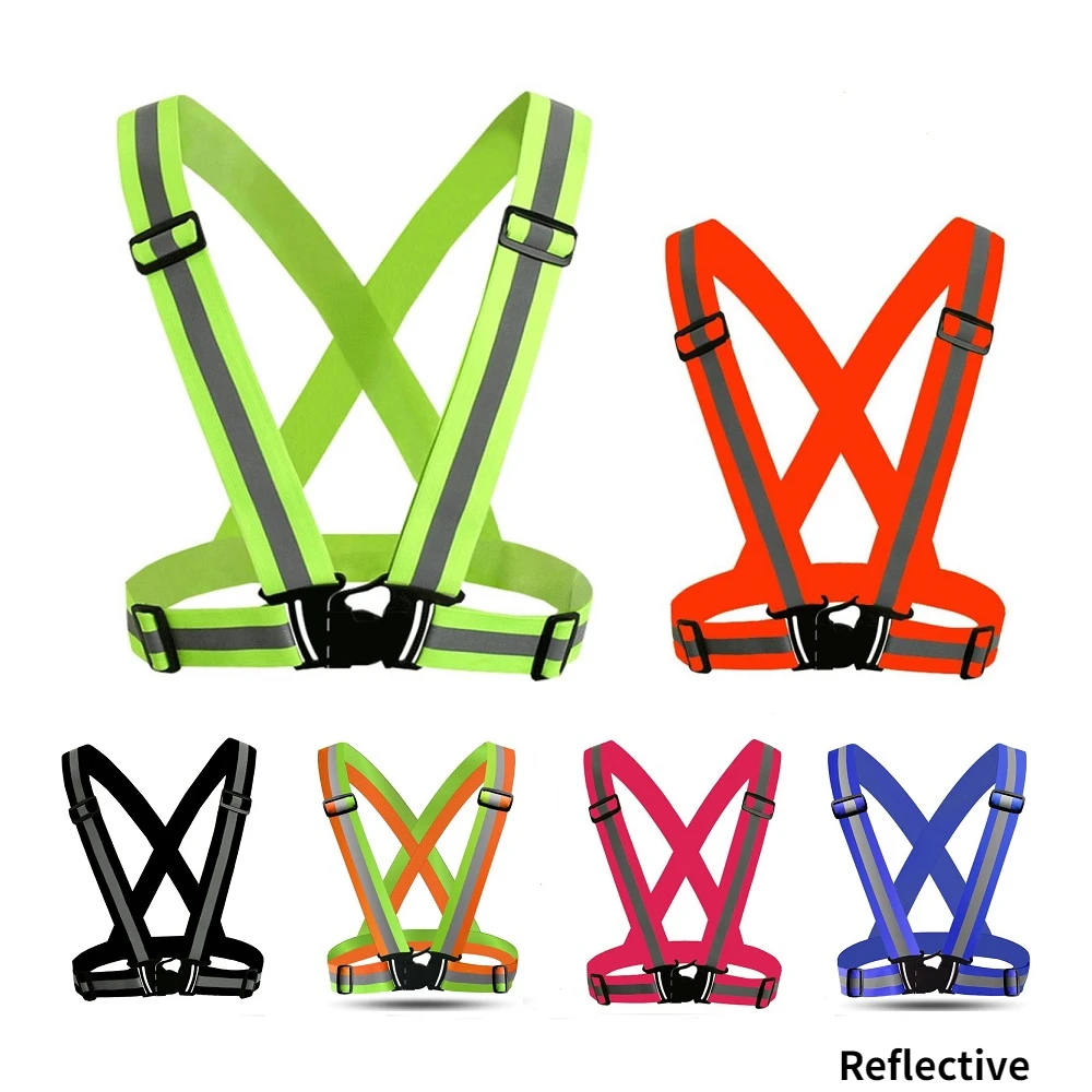 

Highlight Reflective Straps Night Running Riding Clothing Vest Adjustable Safety Vest Elastic Band For Adults and Children