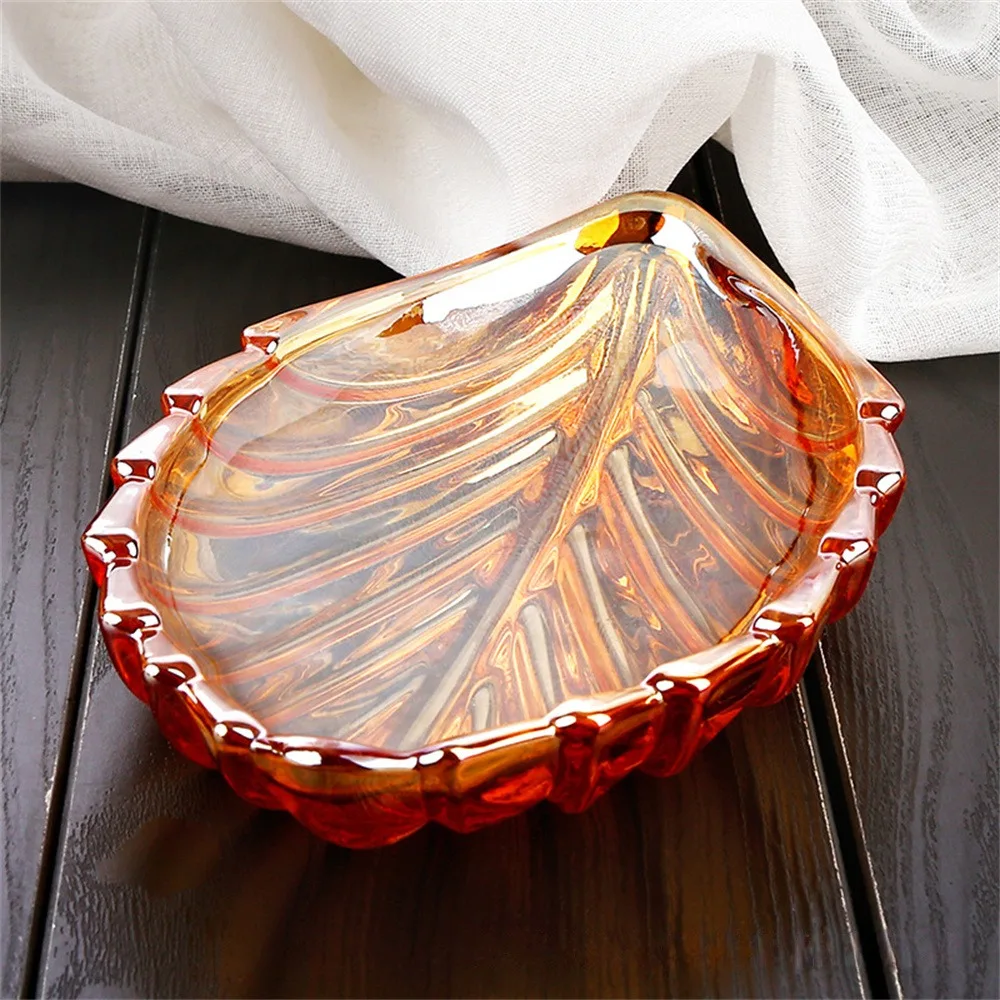 

Leaf Saucer Fruit Bucket Candy Dried Fruit Plate Lead-free Glass Dinner Plate Creative Dinnerware Service Plate Snack Saucer