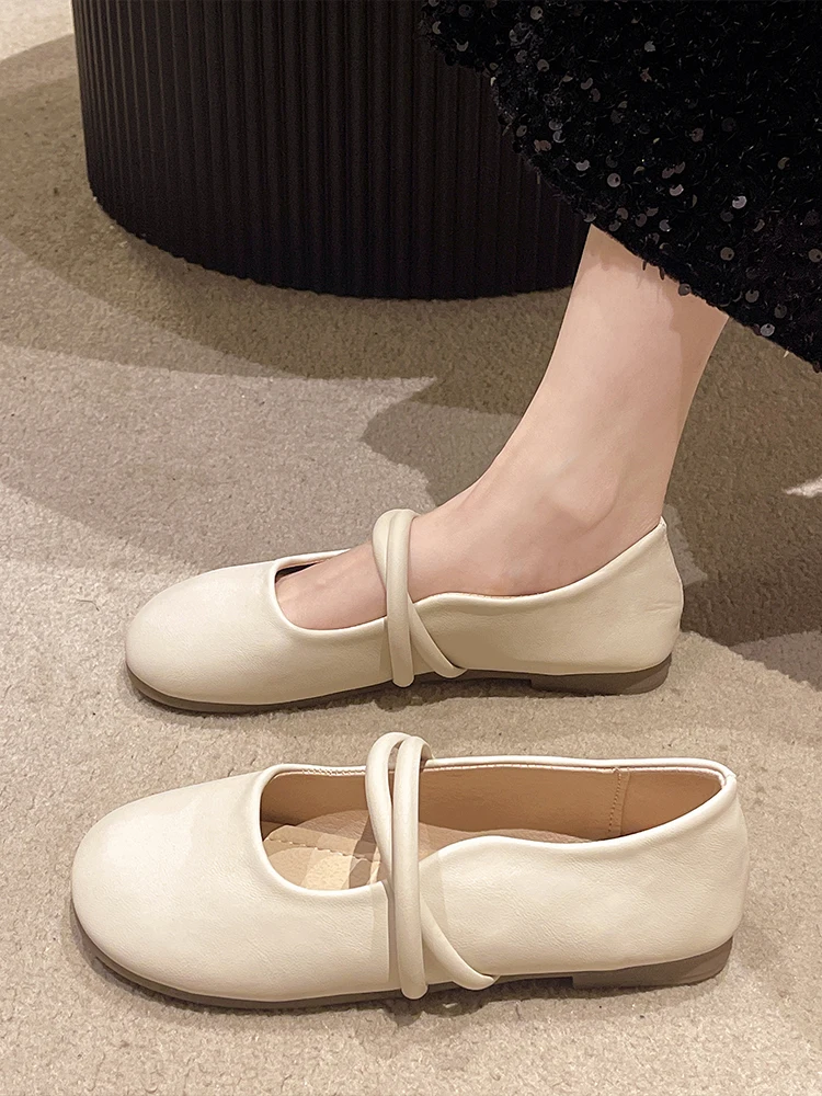 

Round Toe Moccasin Shoes All-Match Casual Female Sneakers Autumn Dress Flats Women Soft Moccasins Summer Fall Grandma New Lace-U